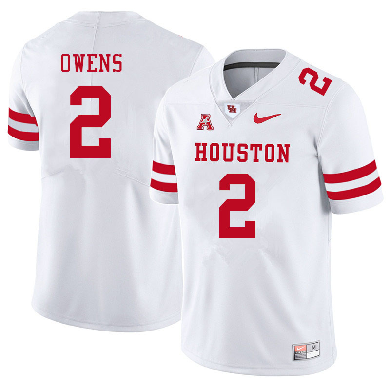 Men #2 Gervarrius Owens Houston Cougars College Football Jerseys Sale-White - Click Image to Close